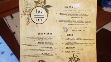 Tao Natural And Organic Foods Cafe menu
