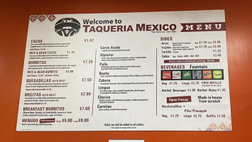 Taqueria Mexico menu