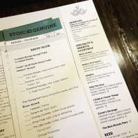 Stoic Genuine menu