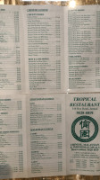 Tropical Restaurant menu