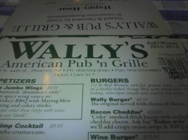 Wally's American Pub N Grill menu
