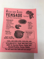 Yemsade menu