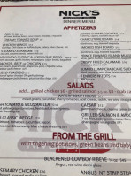 Nick's Riverside Grill menu