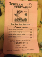 Ichiban Teriyaki 2 menu