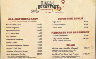 Bikes Breakfast menu