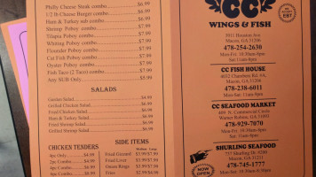 Cc's Seafood menu