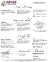 Half Shell Oyster House menu