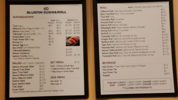Bluefin Sushi And Roll menu