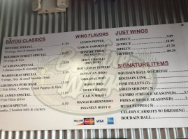 BonFire Wings menu