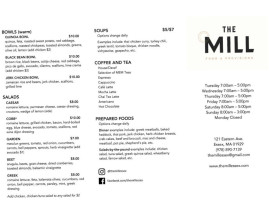 The Mill menu