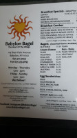 Babylon Bagel menu
