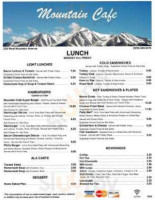 Mountain Cafe menu