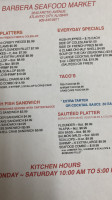 Barbera Seafood And Produce menu
