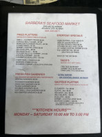 Barbera Seafood And Produce menu