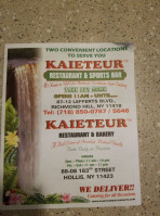 Kaieteur Restaurant Sports Bar menu