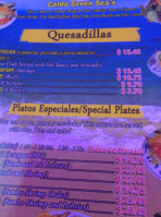 Mariscos Linda menu