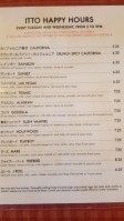 Itto Sushi menu
