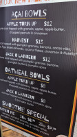Playa Bowls menu