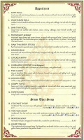 Siam Pad Thai menu