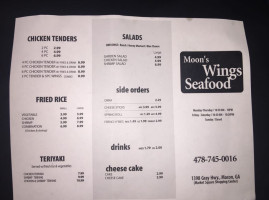Moons Wings Seafood menu