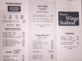 Moons Wings Seafood menu