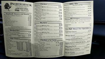North Shack menu