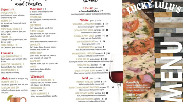 Lucky Lulu's menu