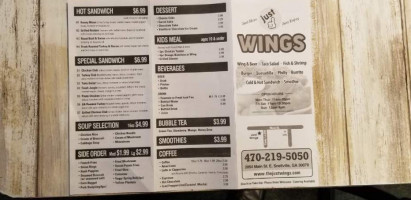 Papa's Wing Seafood menu