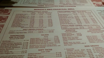 Nunzio's Grill menu