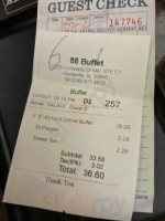 88 Buffet menu
