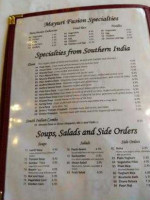 Mayuri Indian Cuisine menu