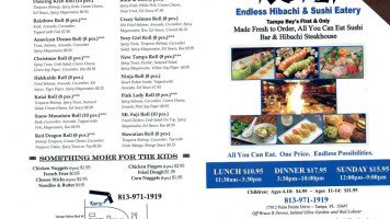Koizi Endless Hibachi Sushi Eatery menu