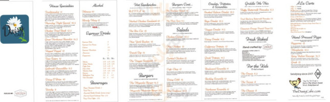 Daisy Cafe menu