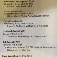 Napoli's Pizza And Pasta menu