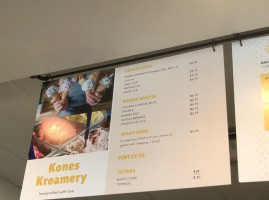 Kones Kreamery menu