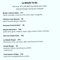 La Moule menu