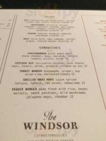 The Windsor menu