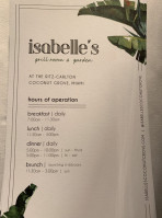 Isabelle's Grill Room And Garden menu