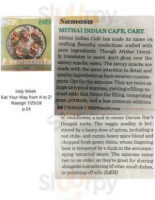 Mithai Indian Cafe menu