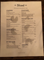 Sliced (gainesville) menu