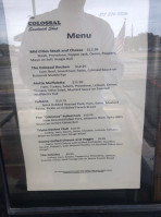 The Colossal Sandwich Shop menu