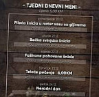 Restoran Lovacki Dom Kiseljak menu