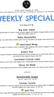 Yb Eatery menu