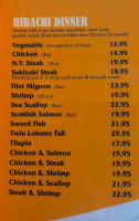 Yaba Sushi And Steak menu
