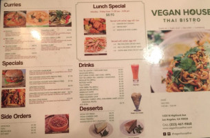 Vegan House Thai Bistro menu