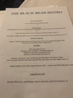 Black Bear Bistro menu