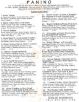 Panino Downtown Santa Barbara menu