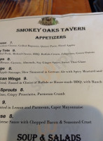 Smokey Oaks Tavern menu