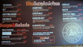 Grilled Cheese Co menu