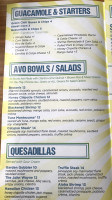 Avo Taco menu